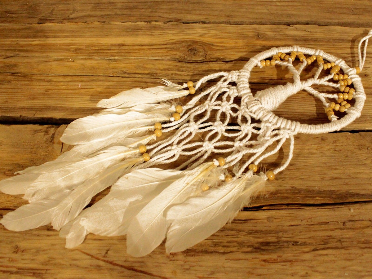 Łapacz snów z drzewem życia, makrama 16 cm (Pure & Natural) – zdjęcie 4
