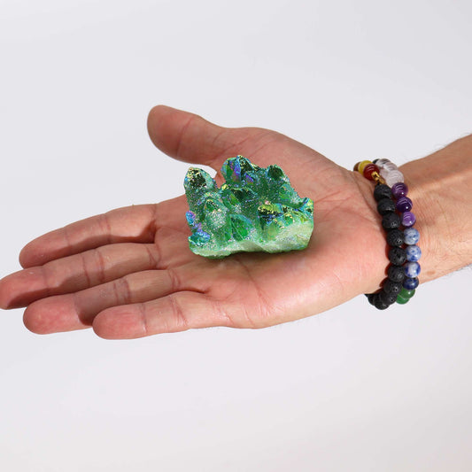 Kwarc barwiony z aurą Green Flame, średni – zdjęcie 2