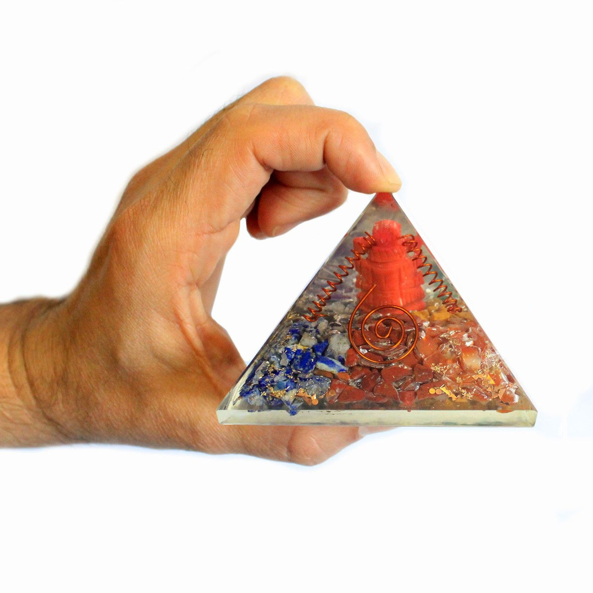 Duża piramida z orgonitu 70 mm, Ganesha, ręcznie robiona – zdjęcie 2