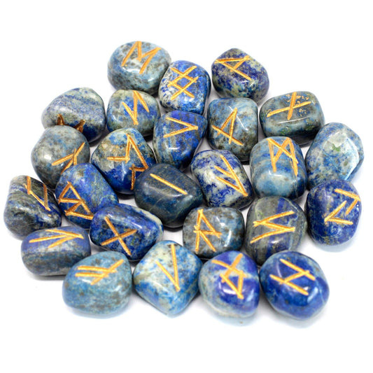Runy z lapis lazuli w woreczku (25 kamieni) – zdjęcie 2