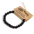 Bransoletka z czarnego agatu, kamienie naturalne 8 mm, ręcznie robiona