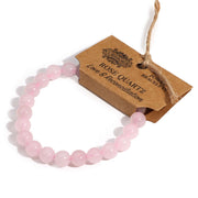 
Bransoletka Miłość z różowego kwarcu, kamienie naturalne 8 mm, ręcznie robiona, unisex