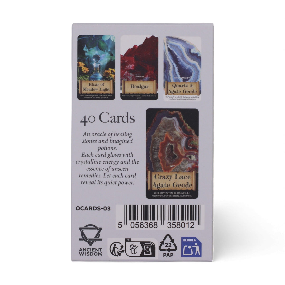 Karty wyroczni Crystals & Elixirs: 40 kart z kryształami i przesłaniami – zdjęcie 4