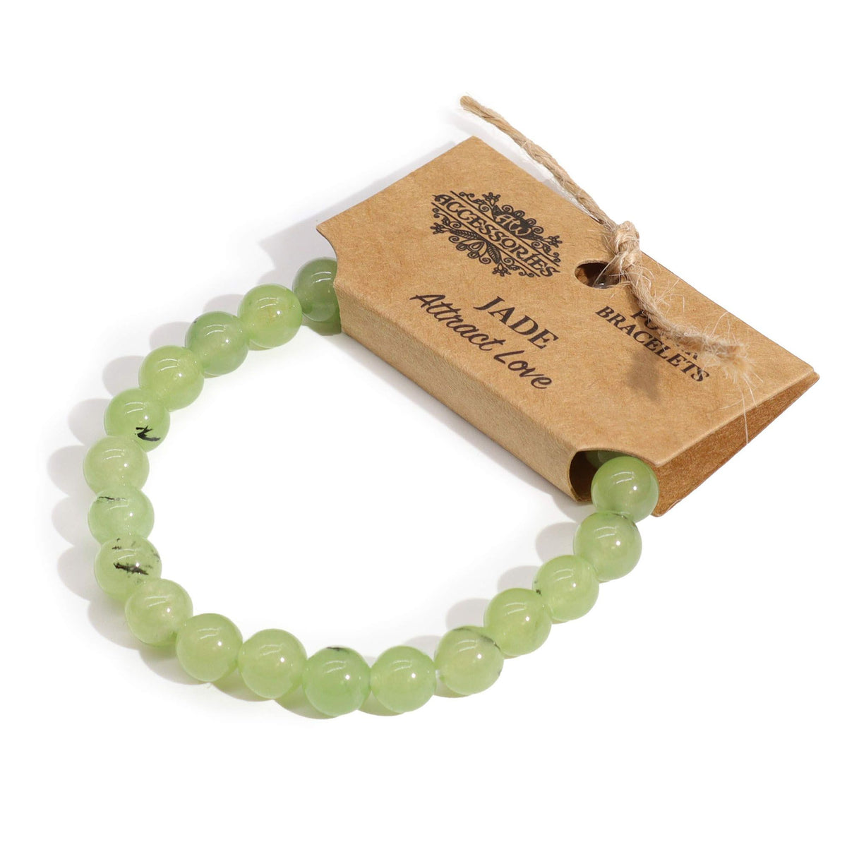 Bransoletka z jadeitu, kamienie naturalne 8 mm, ręcznie robiona, unisex