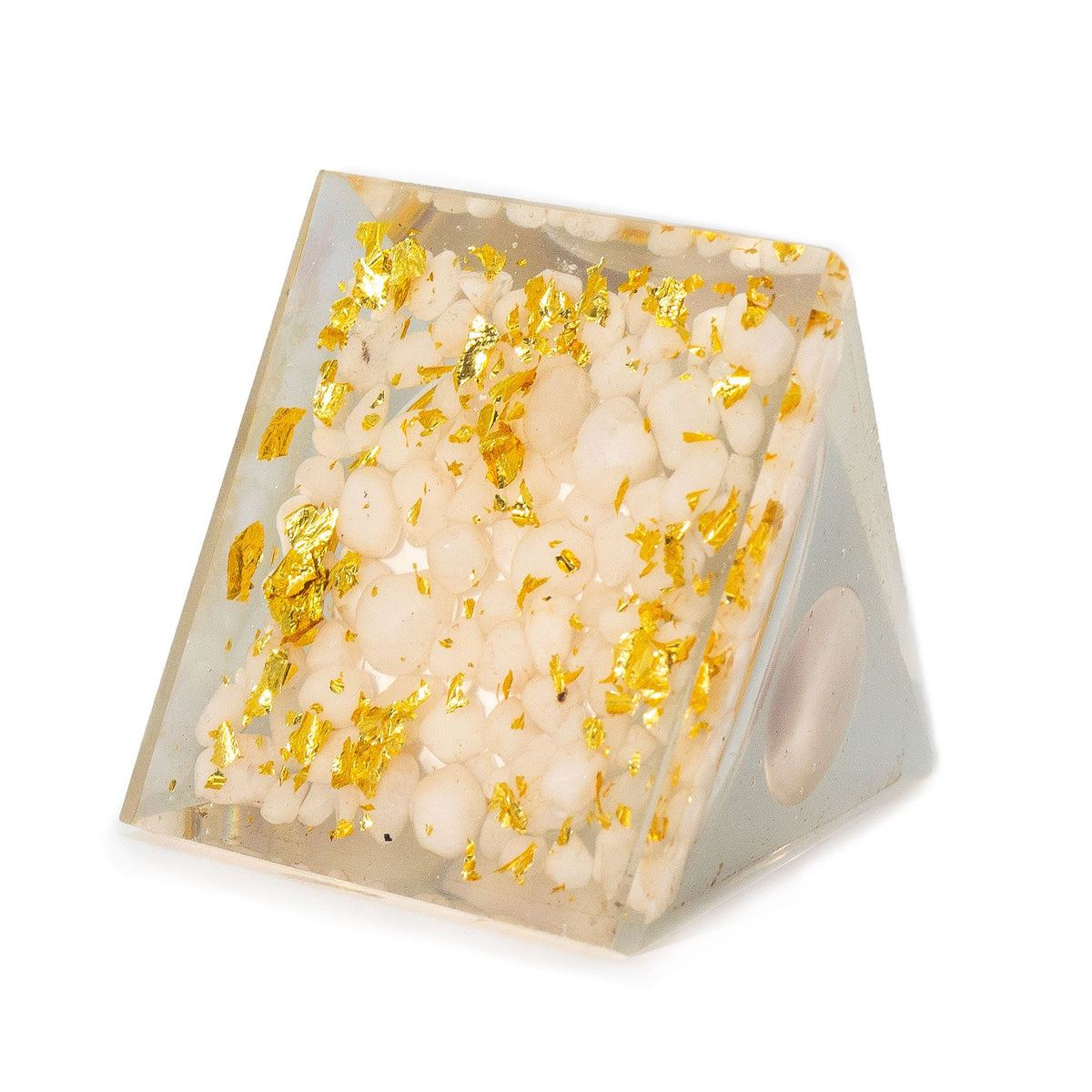 Średnia piramida z orgonitu 7 × 6 cm, pływająca kula kwarcowa, kawałki kwarcu, ręcznie robiona – zdjęcie 4