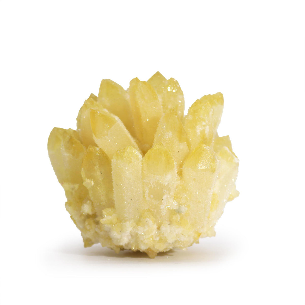 Druza kwarcowa, żółty ghost quartz