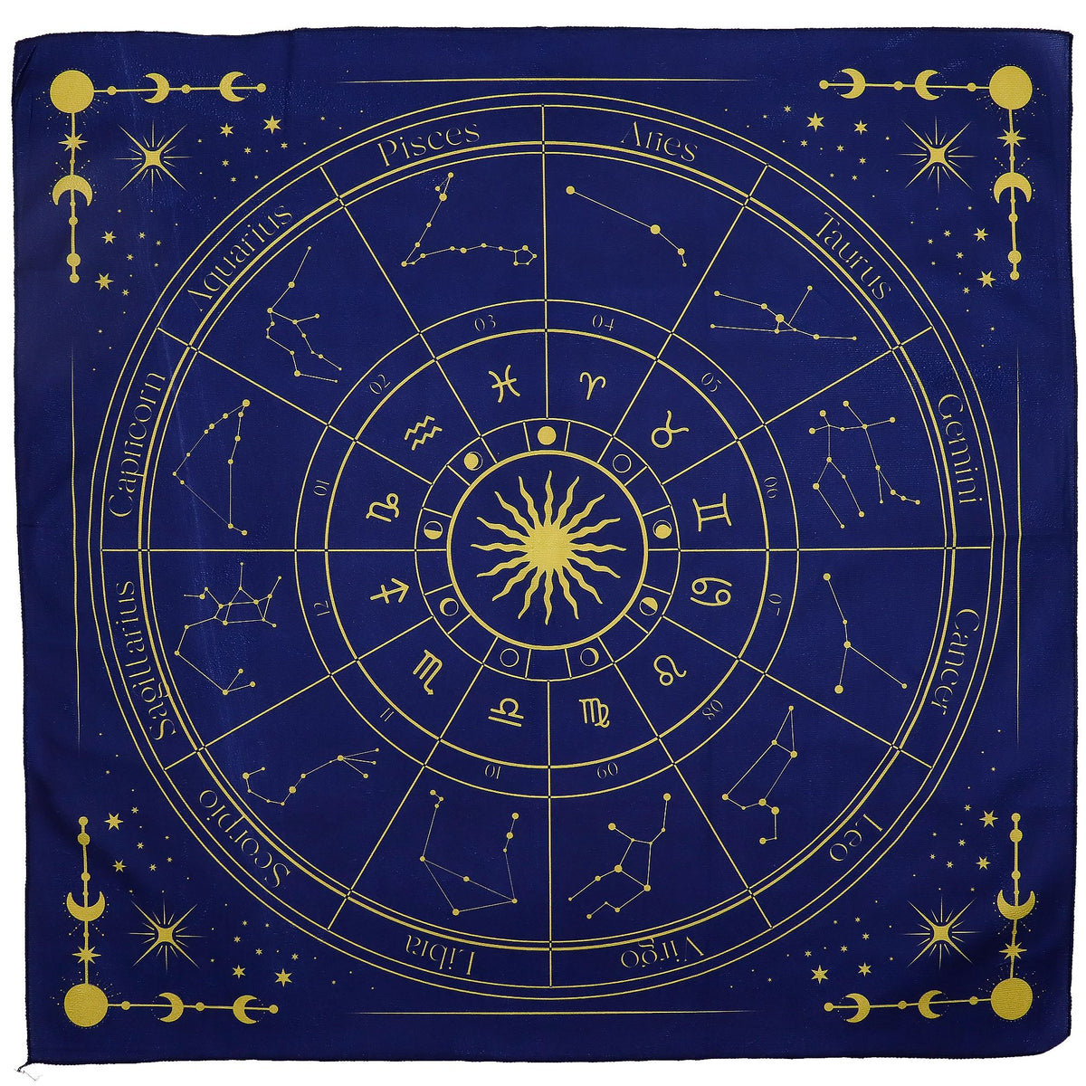 Obrus do tarota z kołem zodiaku, 75 x 75 cm – zdjęcie 2
