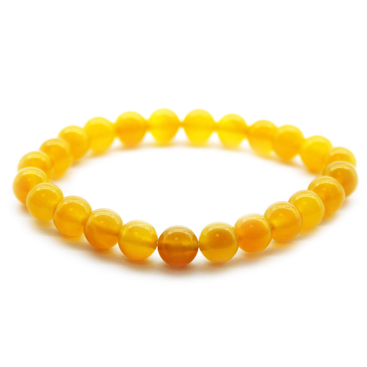 Bransoletka z kalcytu miodowego, kamienie naturalne 8 mm, ręcznie robiona – zdjęcie 3