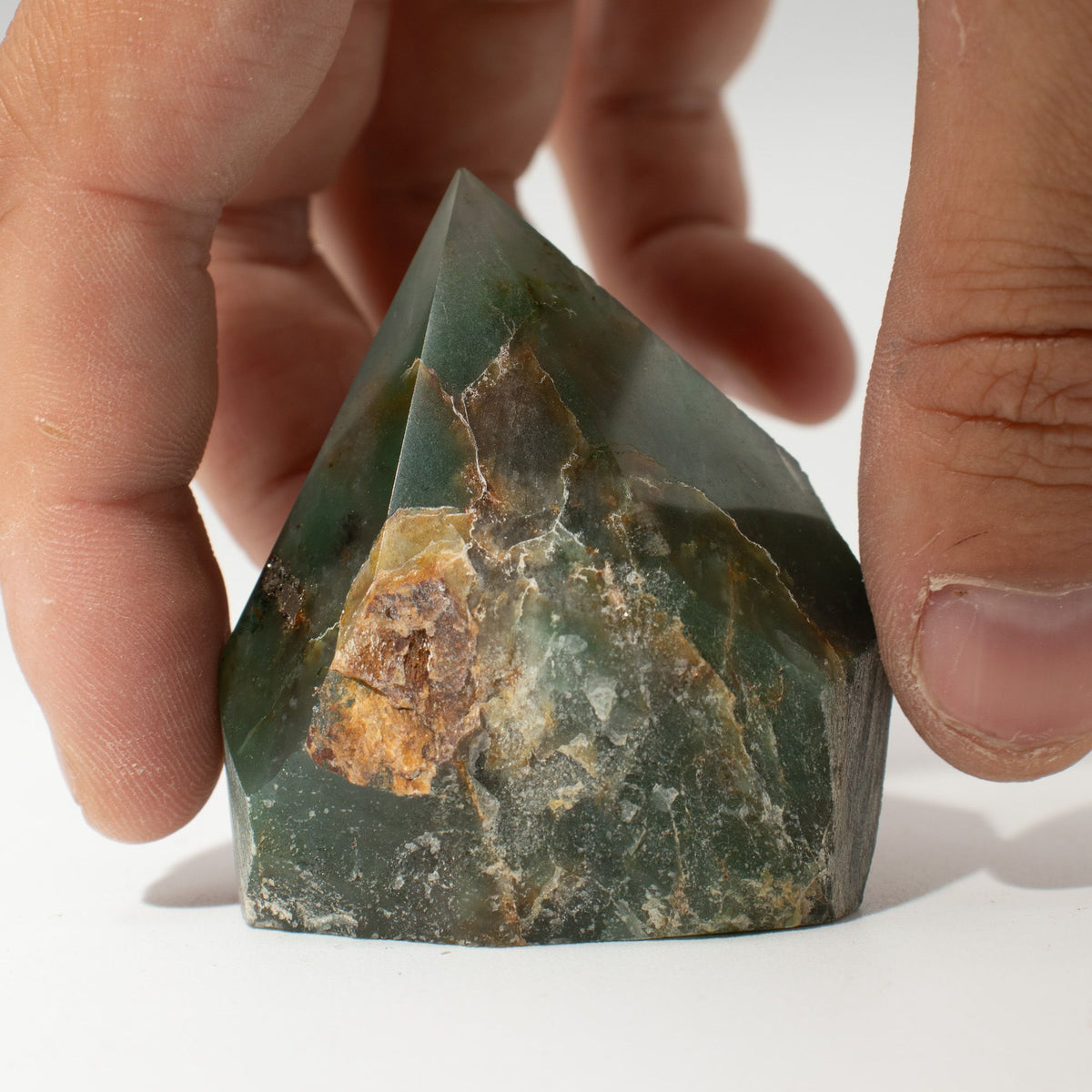 Polerowane szpice z zielonego awenturynu, zestaw ok. 5 do 6 sztuk – zdjęcie 5