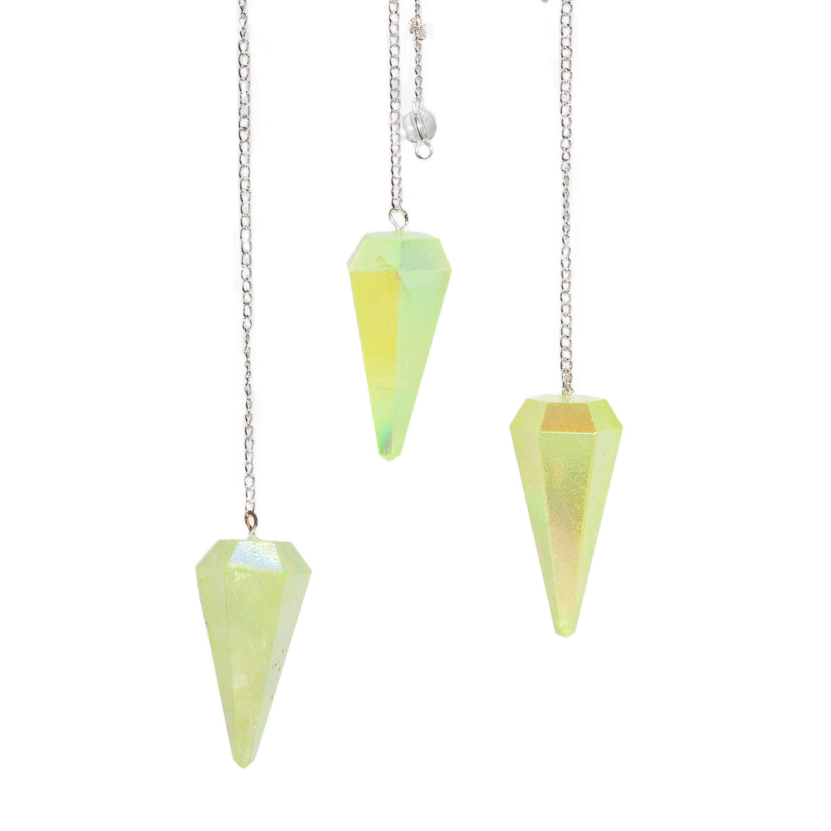 Wahadło sześciokątne Aurora Crystal, jasnozielone, 4 cm