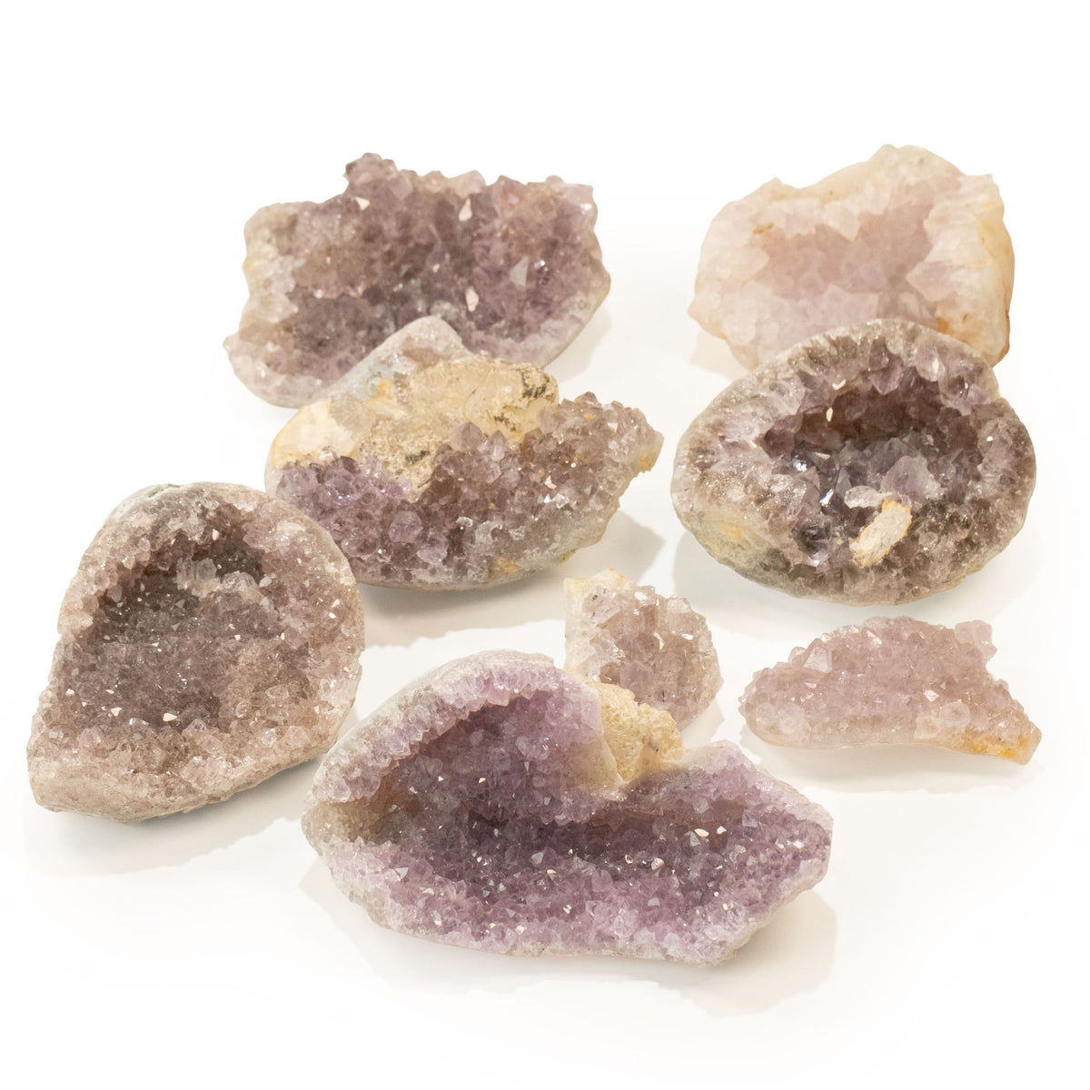 Zestaw geod ametystu, 4 do 6 sztuk po 3 do 5 cm (ok. 1 kg)