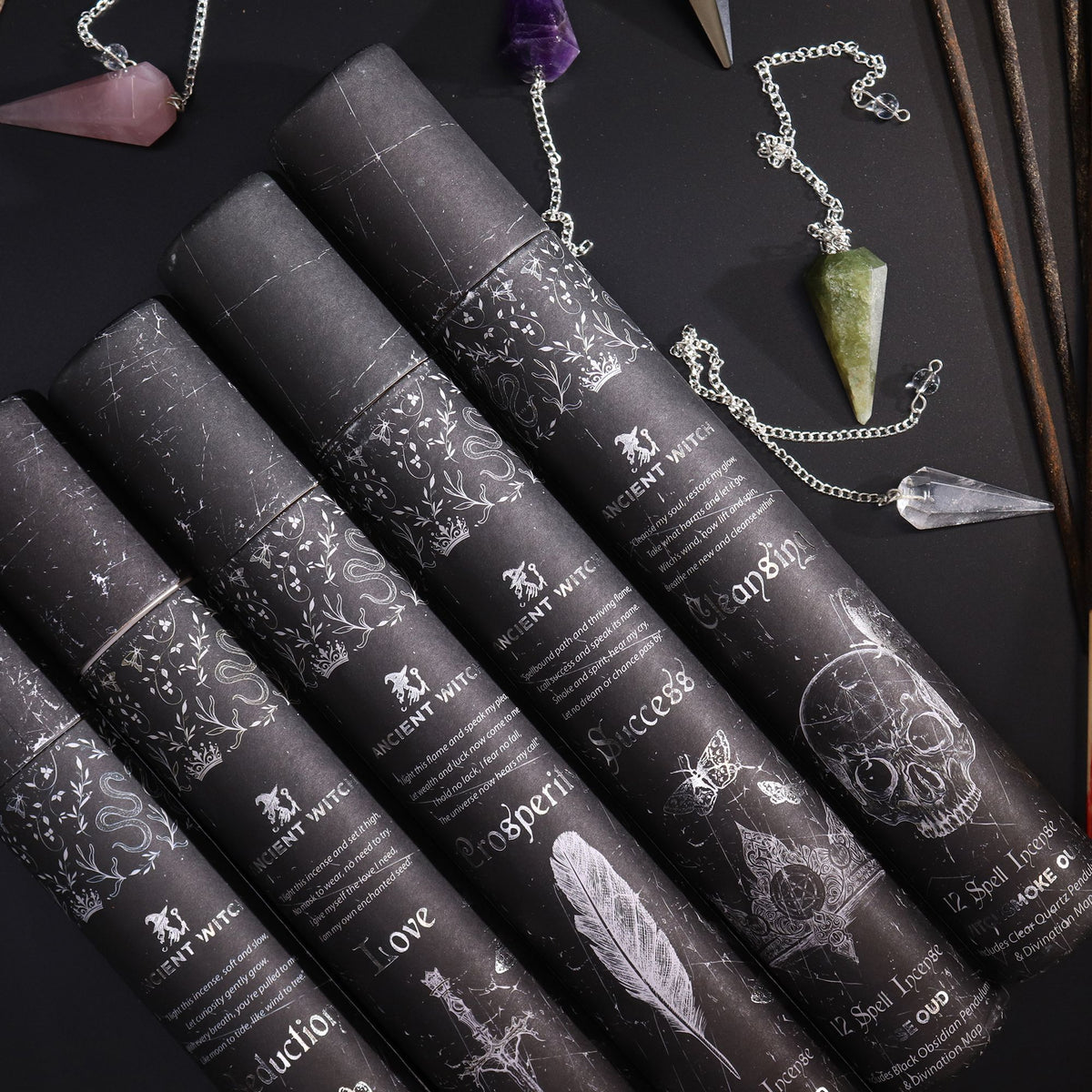 Kadzidełka Ancient Witch Miłość z wahadłem z kwarcu różowego – zdjęcie 7