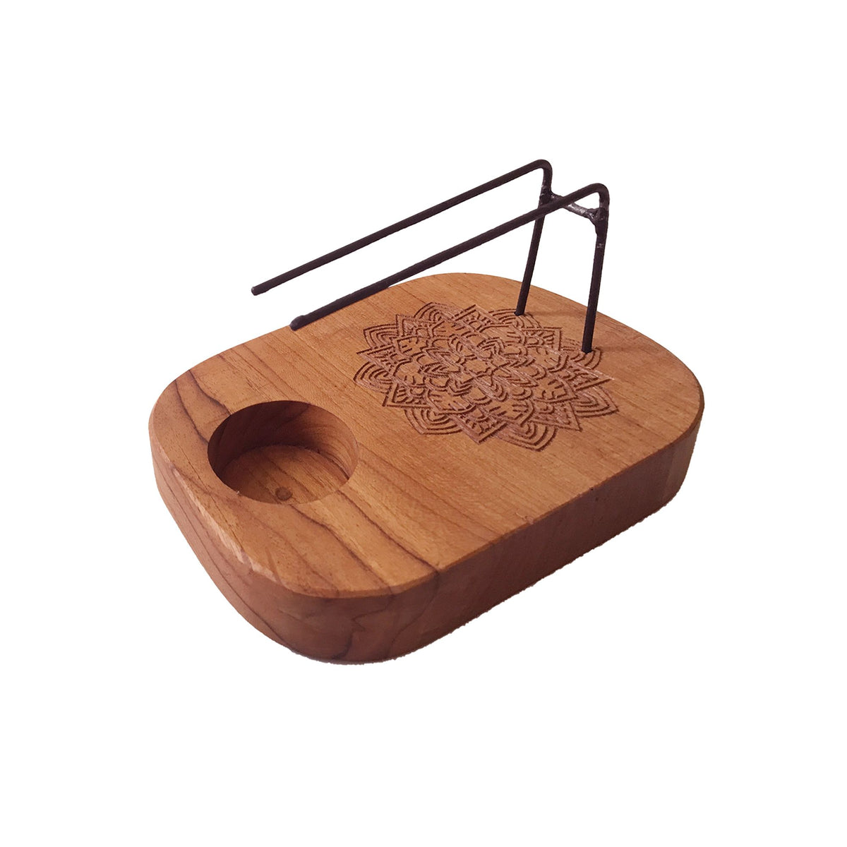 Podgrzewacz palo santo na tealight, drewno tekowe, mandala