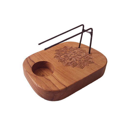 Podgrzewacz palo santo na tealight, drewno tekowe, mandala