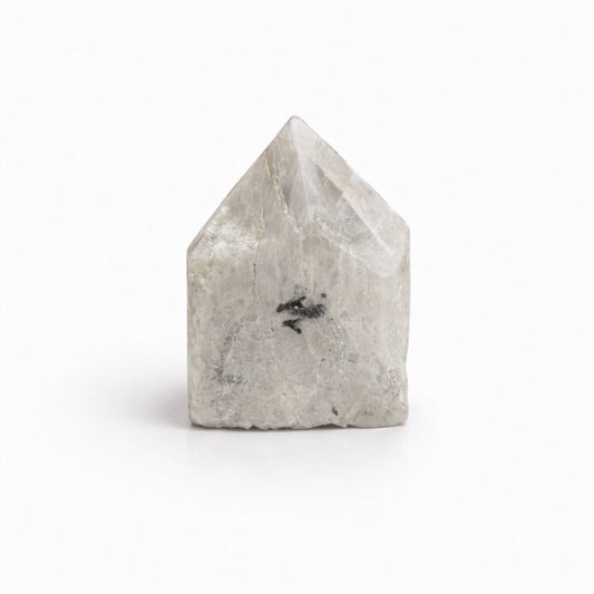 Polerowane szpice z kamienia księżycowego tęczowego (Rainbow Moonstone), zestaw ok. 5 do 6 sztuk