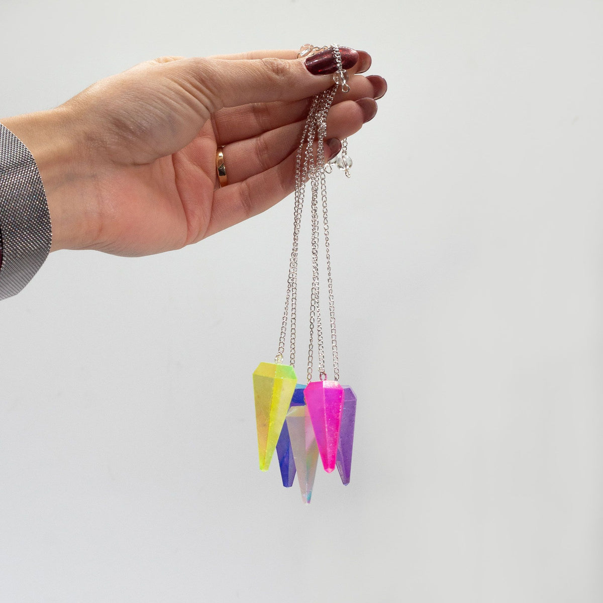 Wahadło sześciokątne Aurora Crystal, niebieskie, 4 cm – zdjęcie 3