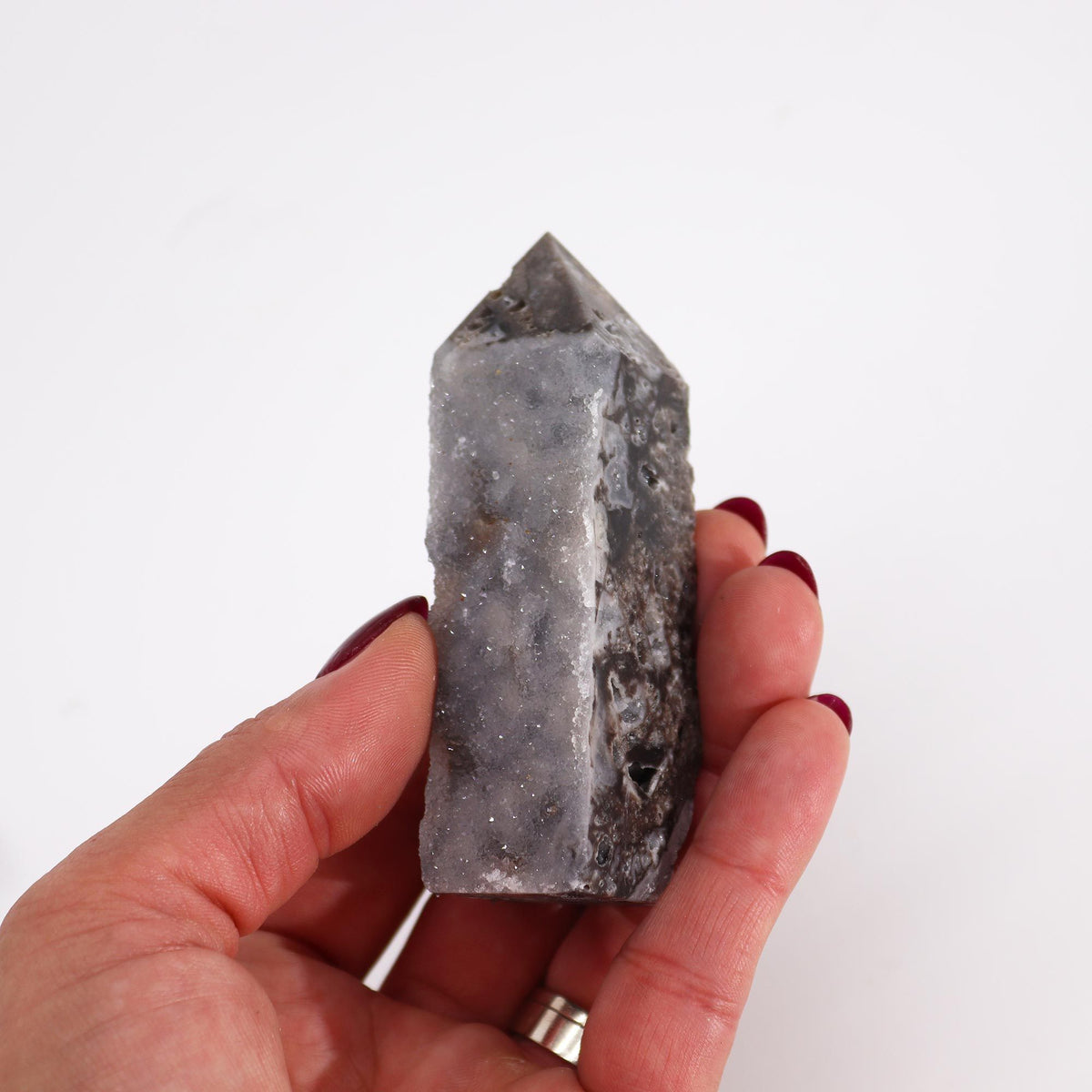 Obelisk z kalcytu, częściowo polerowany, 9 do 11 cm – zdjęcie 3