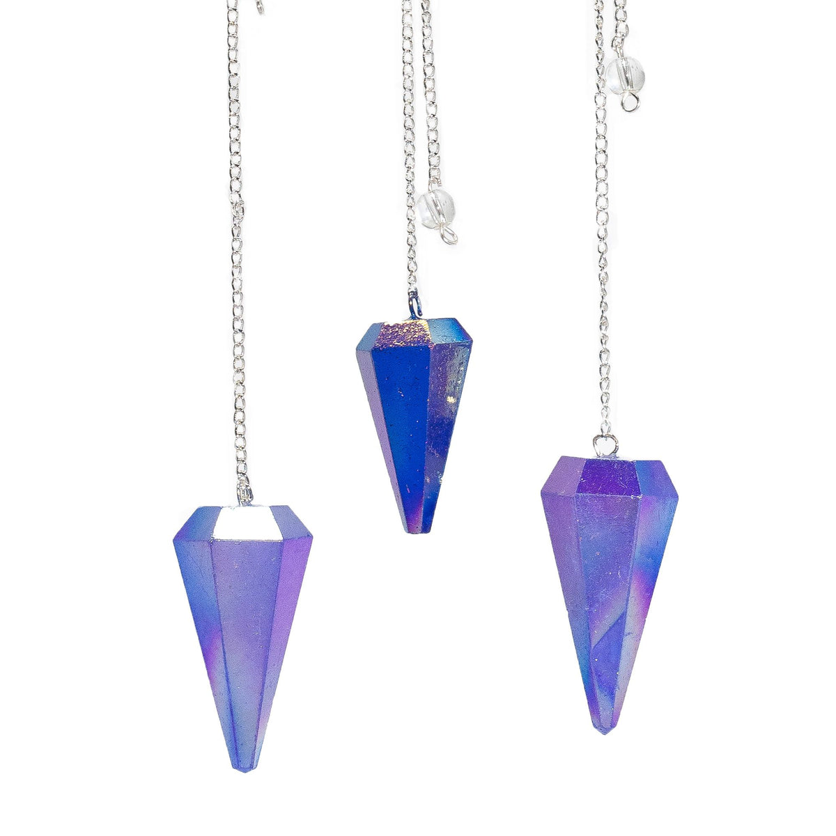 Wahadło sześciokątne Aurora Crystal, niebieskie, 4 cm
