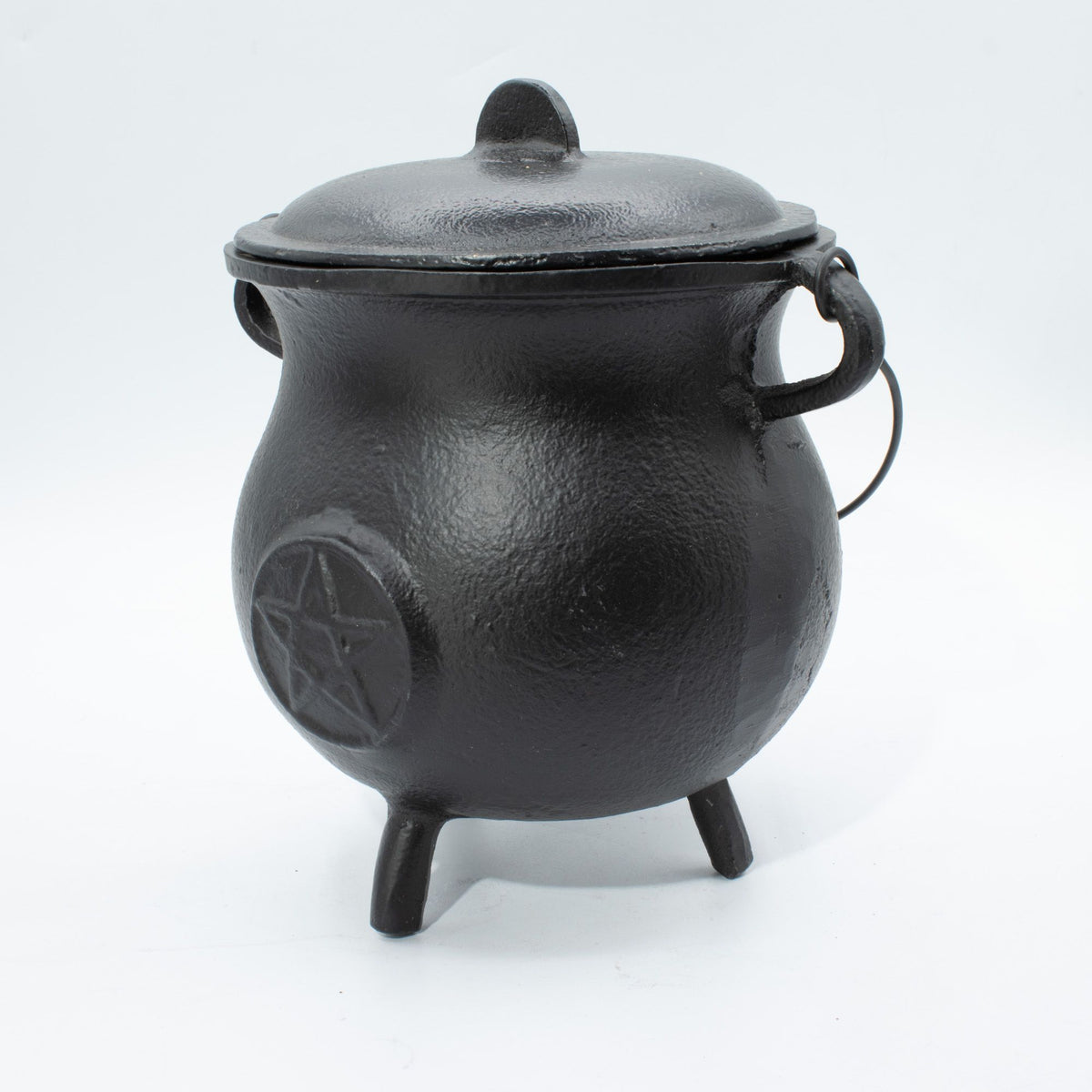 Bardzo duży żeliwny kociołek z pentagramem, 23 × 18 cm – zdjęcie 5