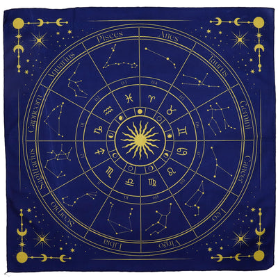Obrus do tarota z kołem zodiaku, 75 x 75 cm