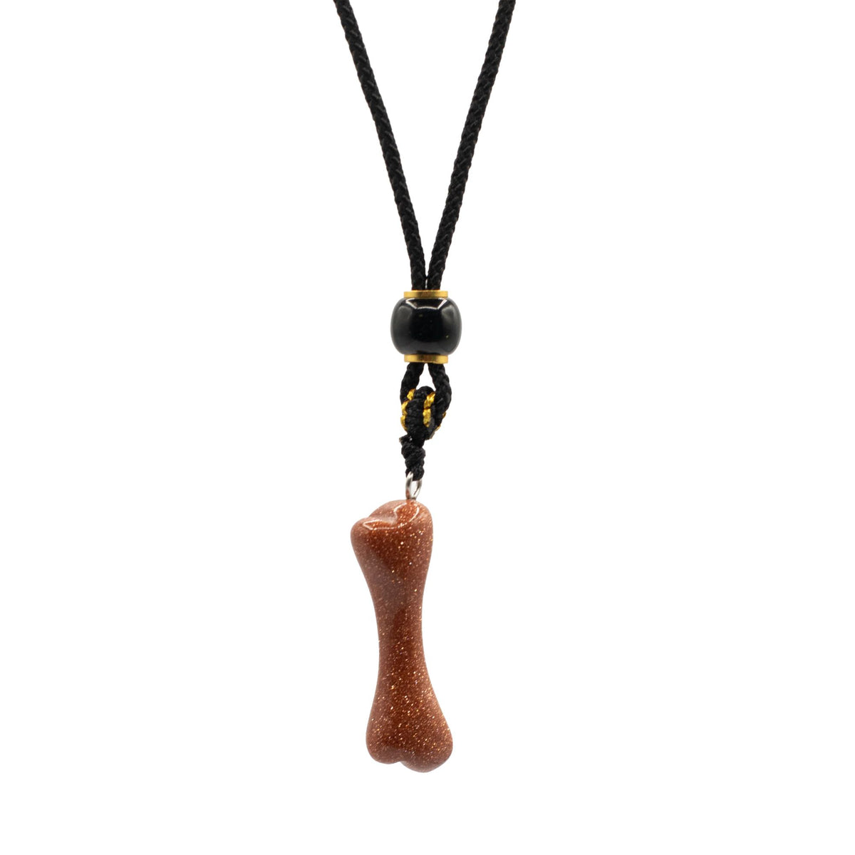 Wisiorek na sznurku, kość z goldstone (szkło awenturynowe)