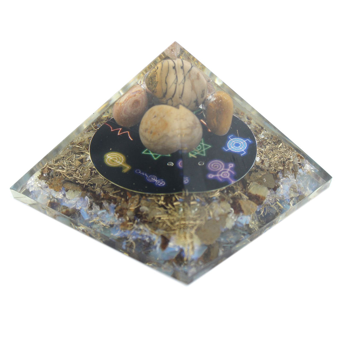 Piramida z orgonitu „Midnight Reiki” 70 mm, ręcznie robiona – zdjęcie 3